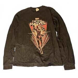 Marvel Captain Marvel Long Sleeve Graphic Shirt Black Women’s Small